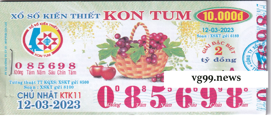 Ảnh chi tiết vé số Kon Tum